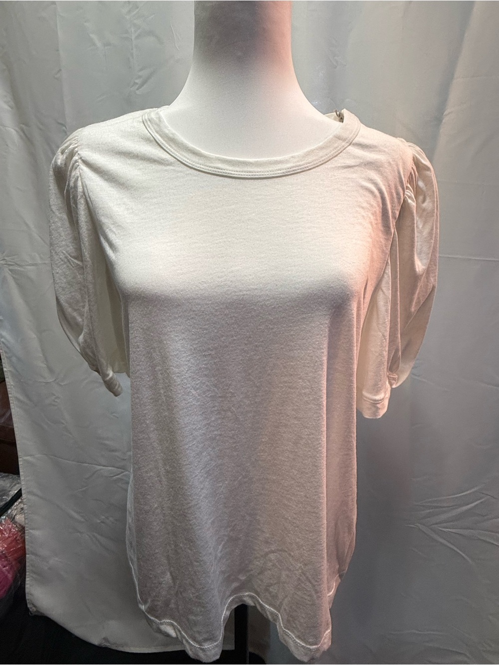 Classic Puff Sleeve Women's White Top